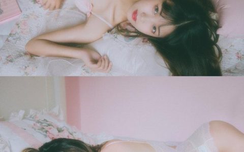 【Coser写真】日系少女写真 零夜的粉白甜美睡衣