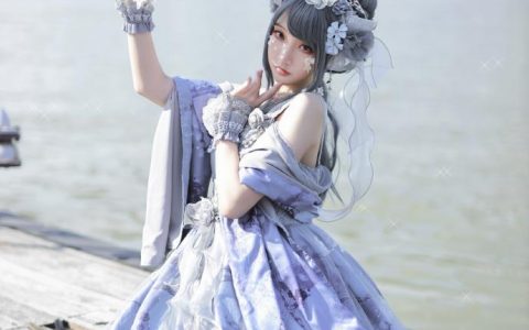 鹤祈W的梦境人偶lolita装扮 灰蓝色的冰美气质